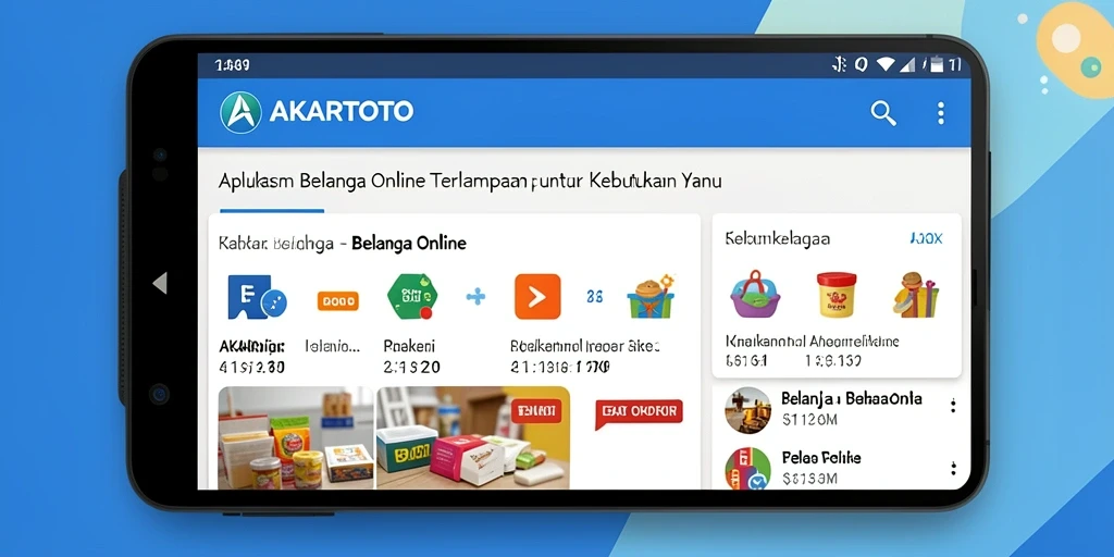 Tampilan antarmuka pengguna aplikasi AKARTOTO untuk belanja online.