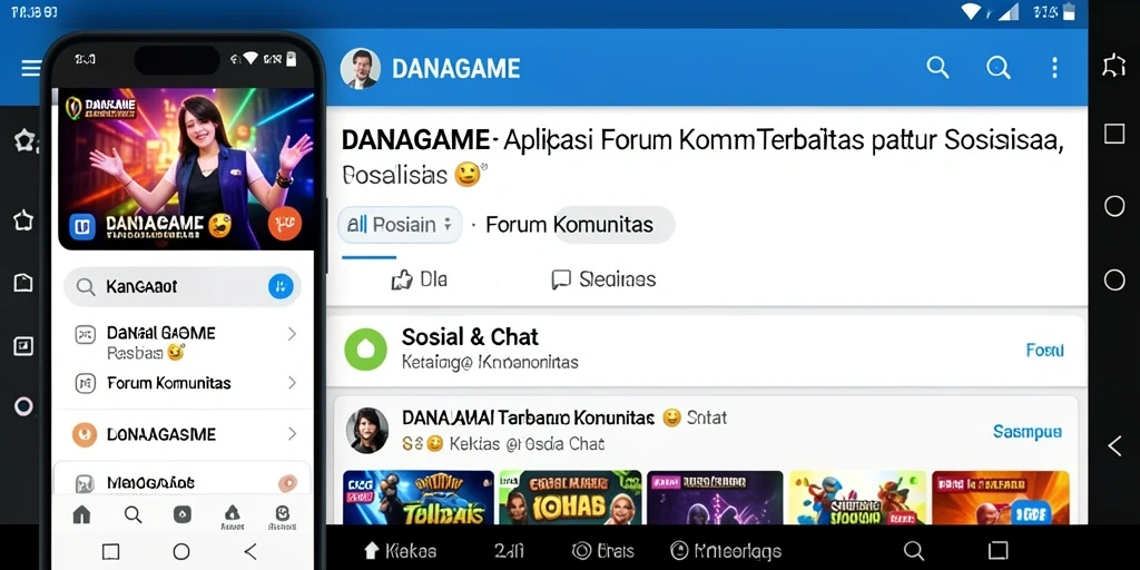 Tampilan antarmuka forum komunitas di aplikasi DANAGAME.