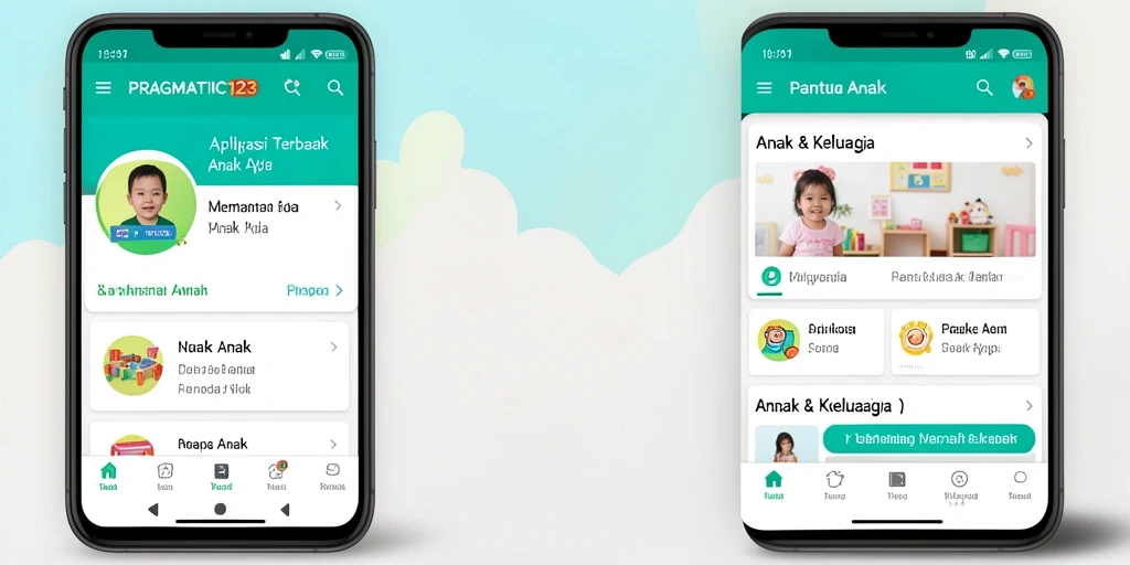Antarmuka PRAGMATIC123 yang ramah anak dan informatif.